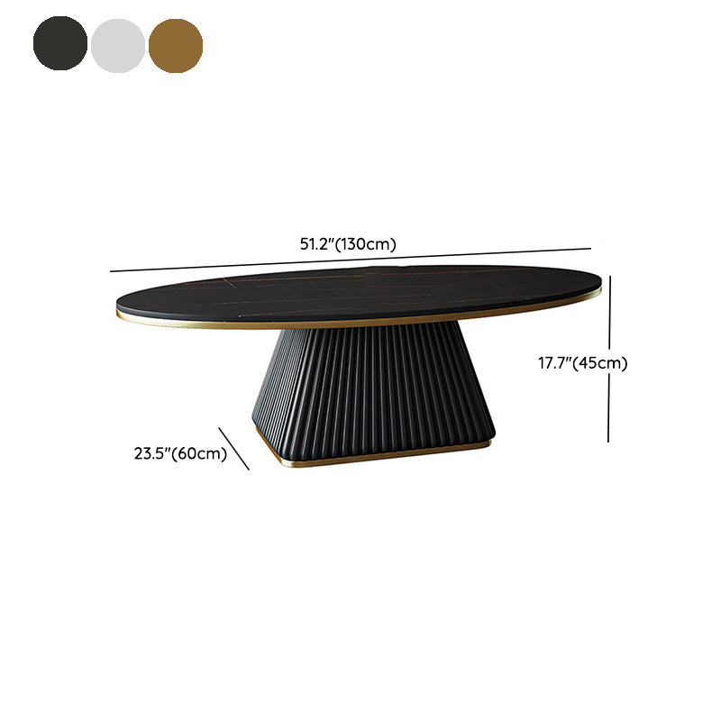 Glam Single Coffee Table Oval Pedestal Coffee Cocktail Table