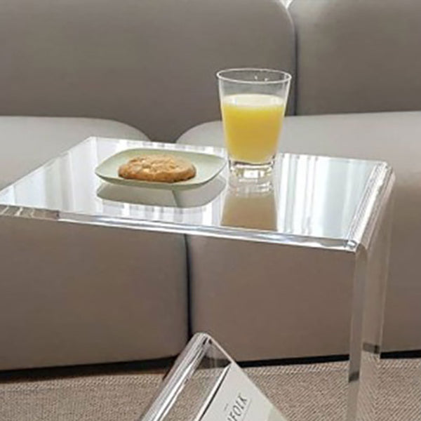 Plastic Abstract End Table Rectangular Corner Table for Living Room