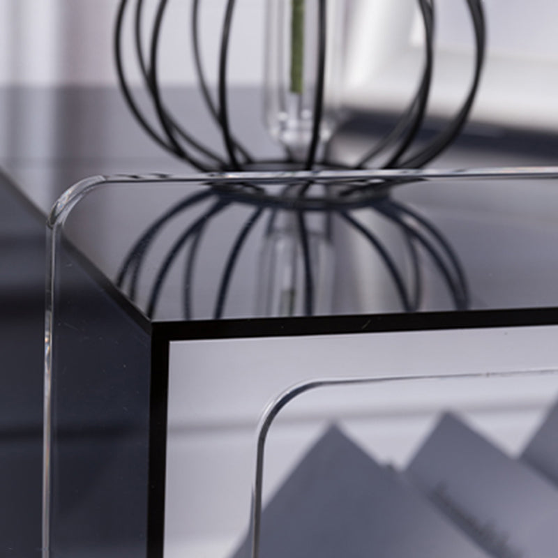 Modern Square End Table Double Tier Corner Table with Storage