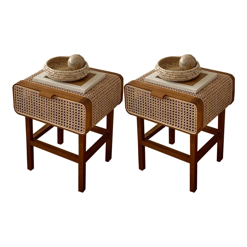23.42-inch Wood End Table Storage Side Table for Living Room