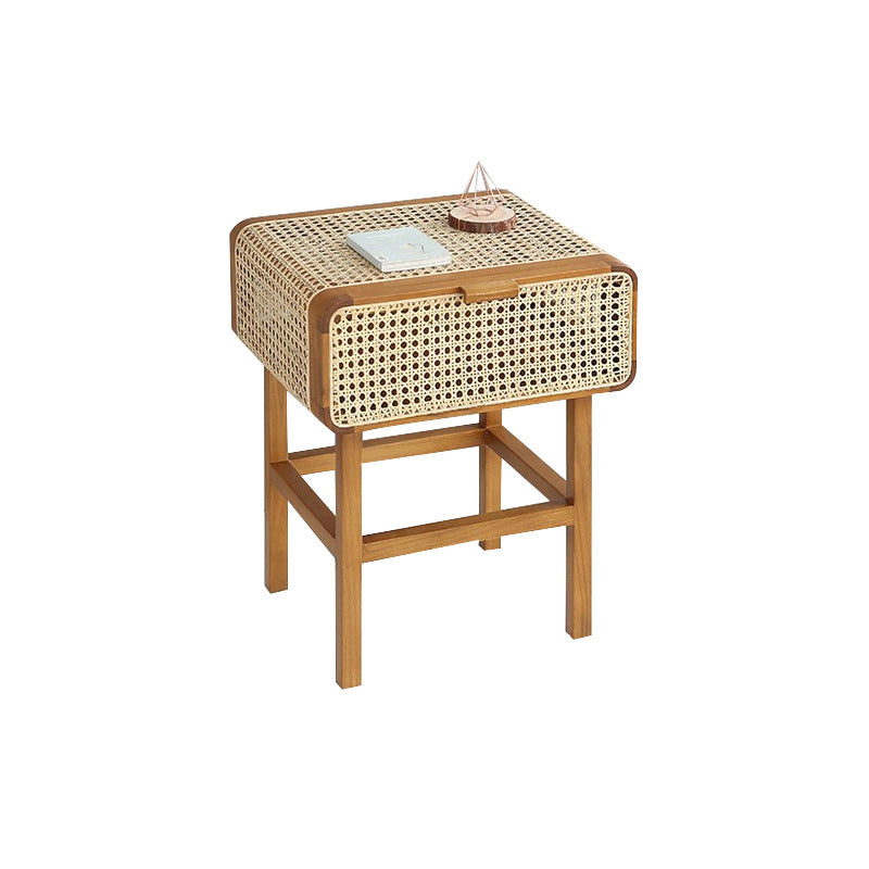 23.42-inch Wood End Table Storage Side Table for Living Room