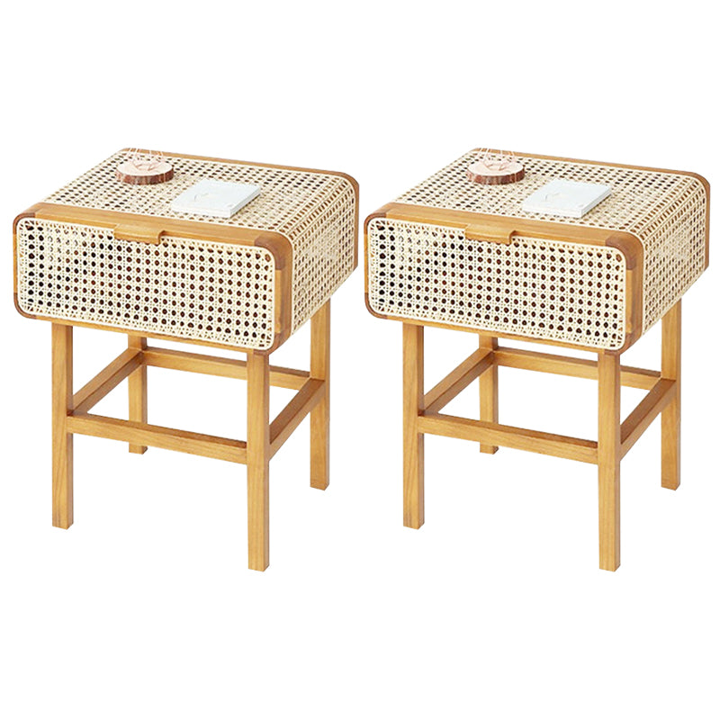 23.42-inch Wood End Table Storage Side Table for Living Room