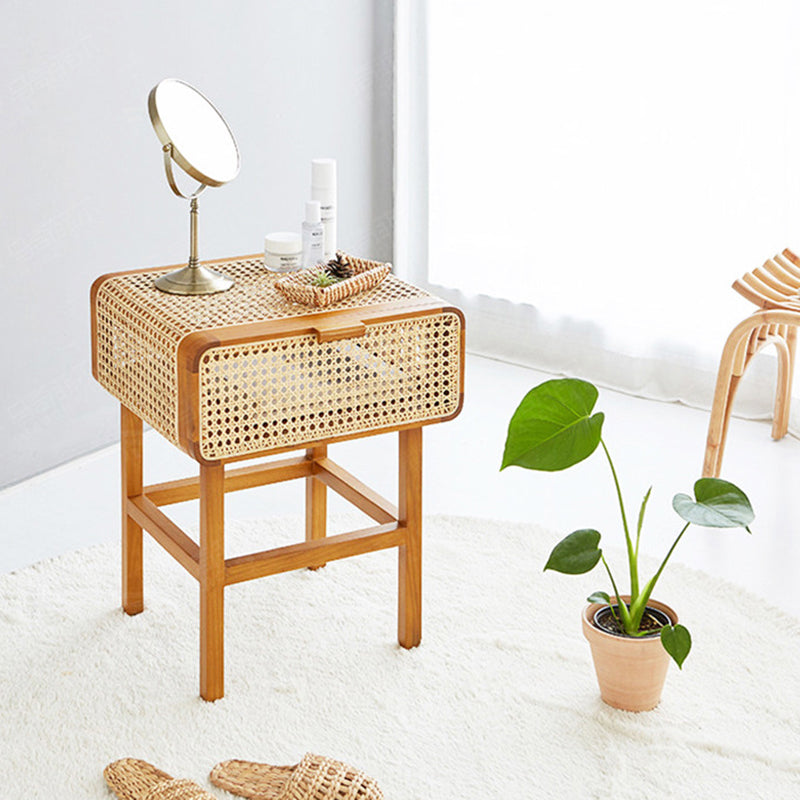 23.42-inch Wood End Table Storage Side Table for Living Room