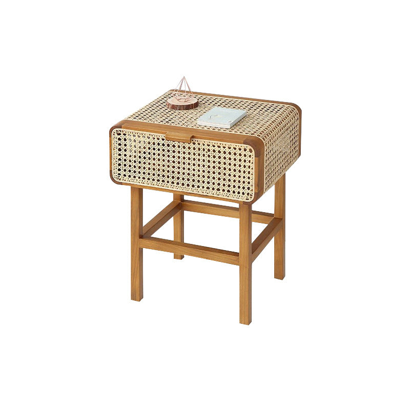 23.42-inch Wood End Table Storage Side Table for Living Room