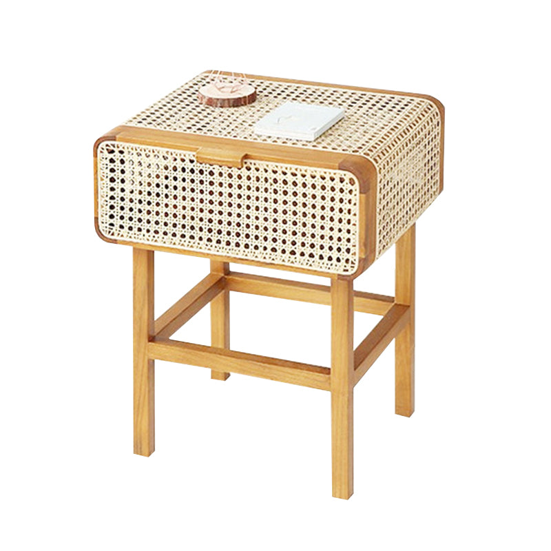 23.42-inch Wood End Table Storage Side Table for Living Room