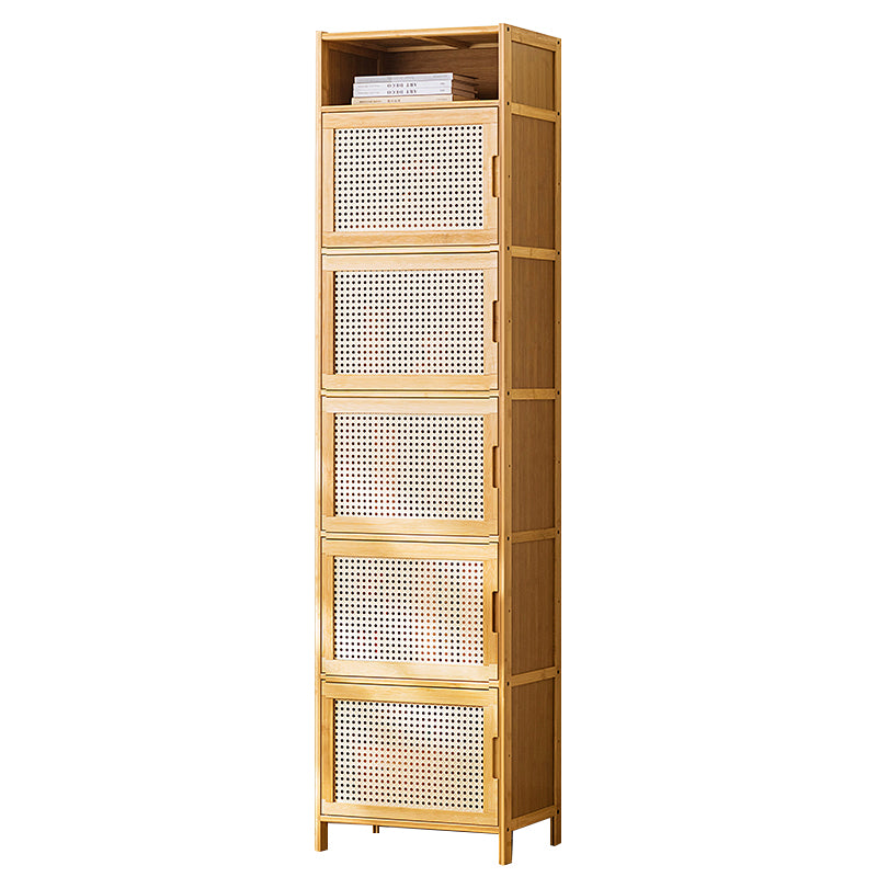 Contemporary Rectangle Storage Cabinet Natural Finish Accent Cabinet with Doors