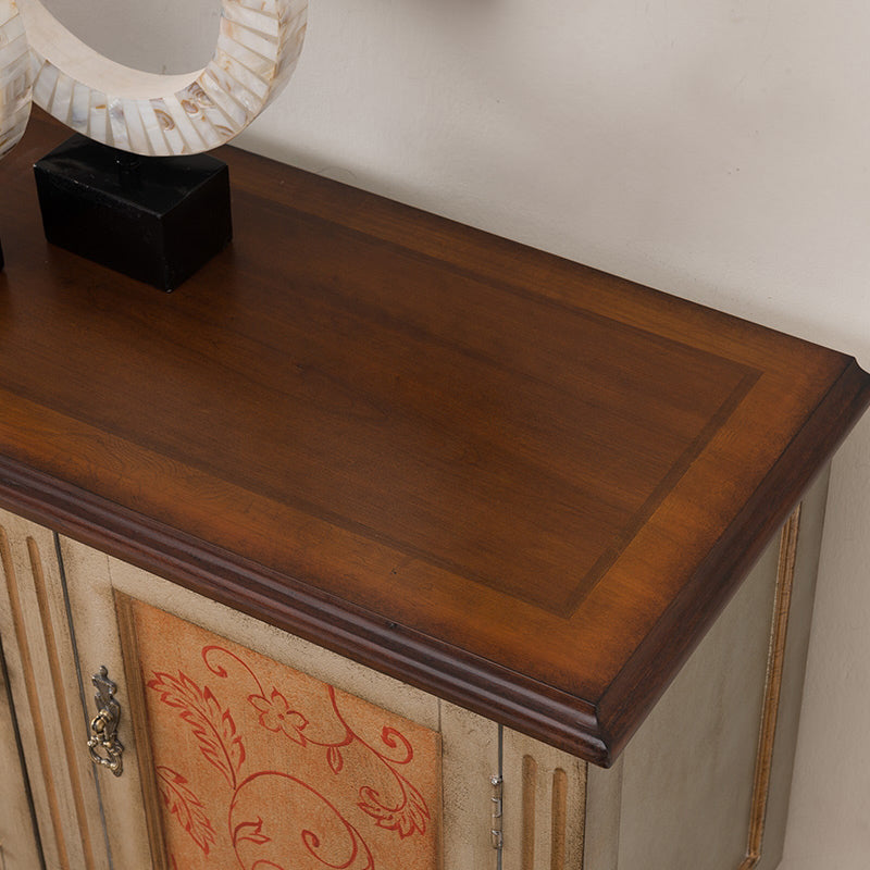 Industrial Solid Wood Storage Cabinet with Doors Chest with Shelves