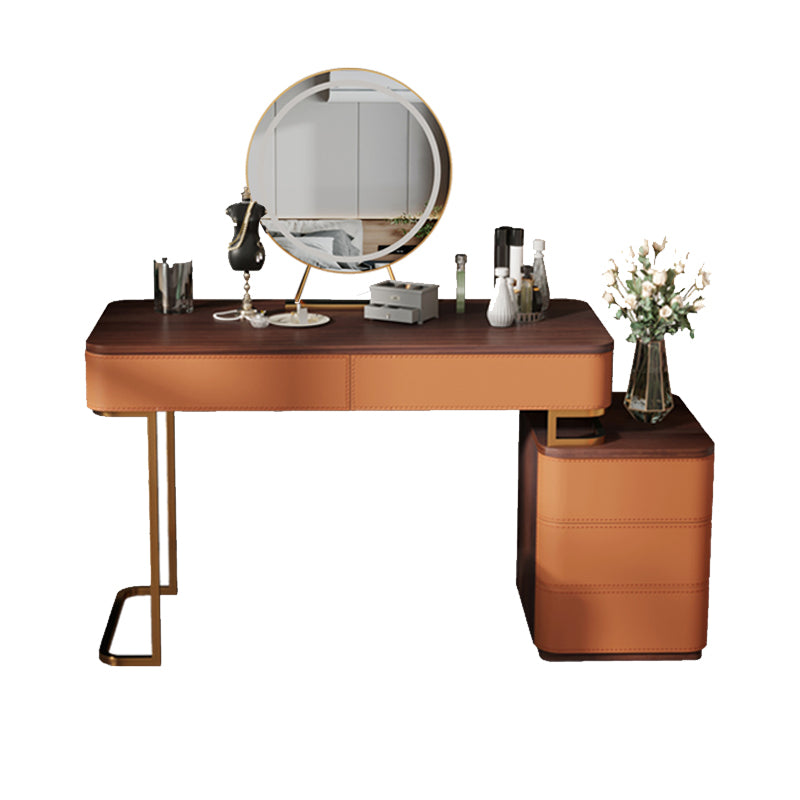 Glam 17.72" Wide Wooden Makeup Vanity with 5 Drawers for Bedroom