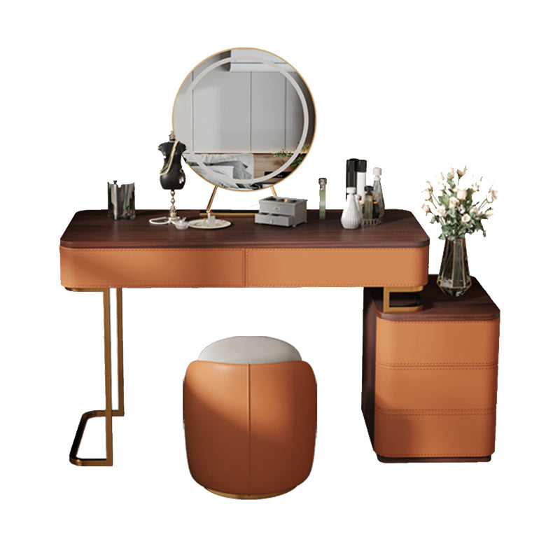 Glam 17.72" Wide Wooden Makeup Vanity with 5 Drawers for Bedroom