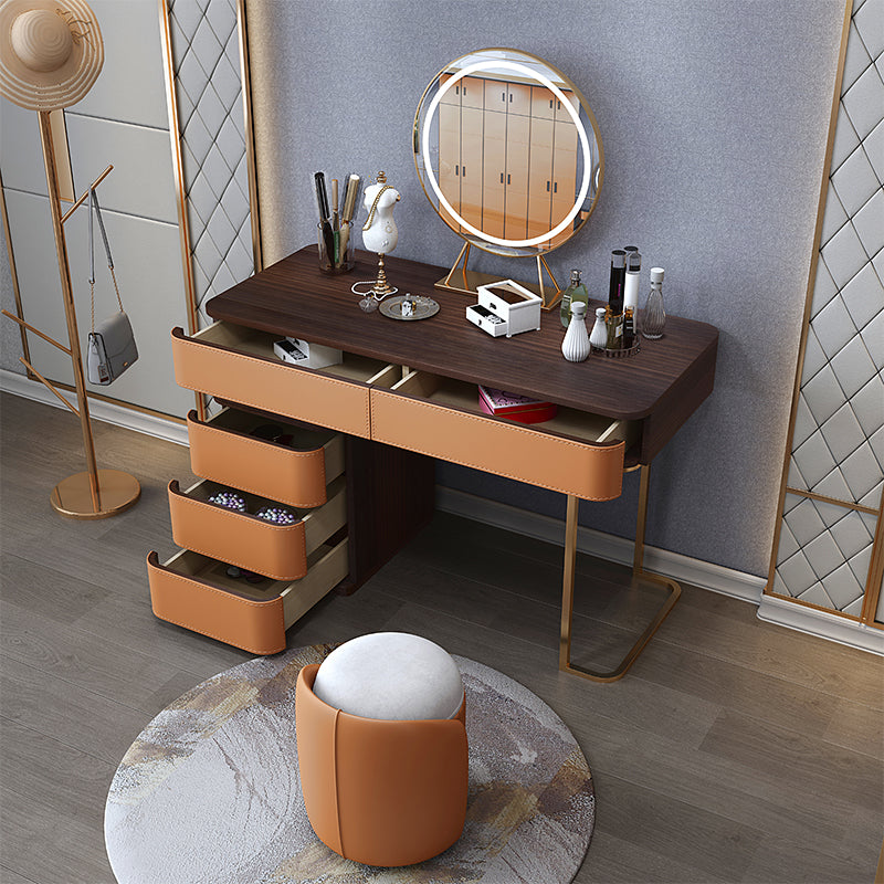 Glam 17.72" Wide Wooden Makeup Vanity with 5 Drawers for Bedroom