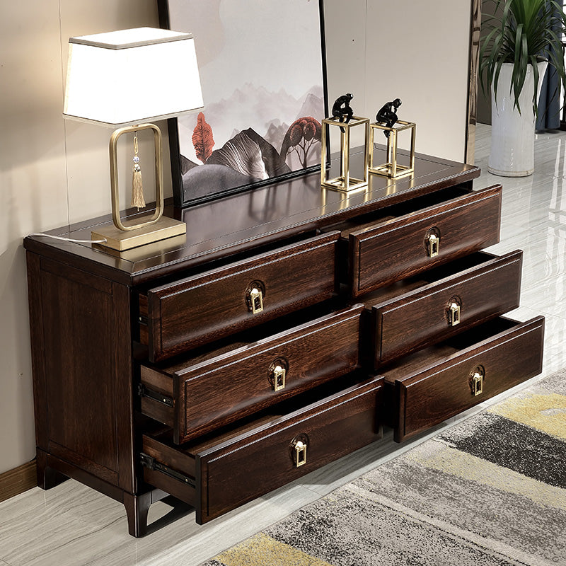 Mid-Century Modern Accent Chest Rectangle Brown Lacquered Wood Chest