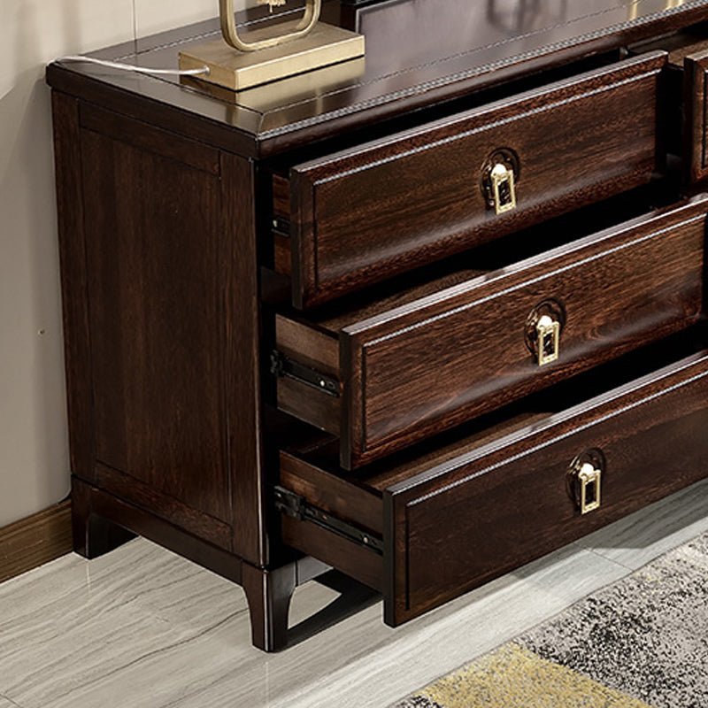 Mid-Century Modern Accent Chest Rectangle Brown Lacquered Wood Chest