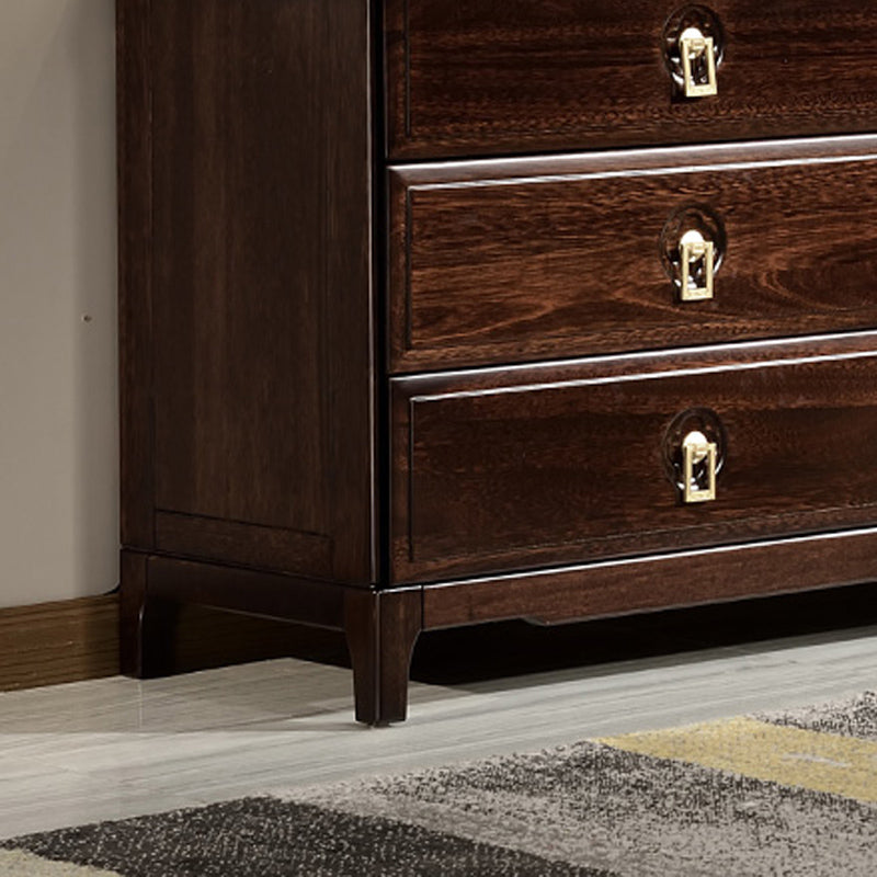 Mid-Century Modern Accent Chest Rectangle Brown Lacquered Wood Chest