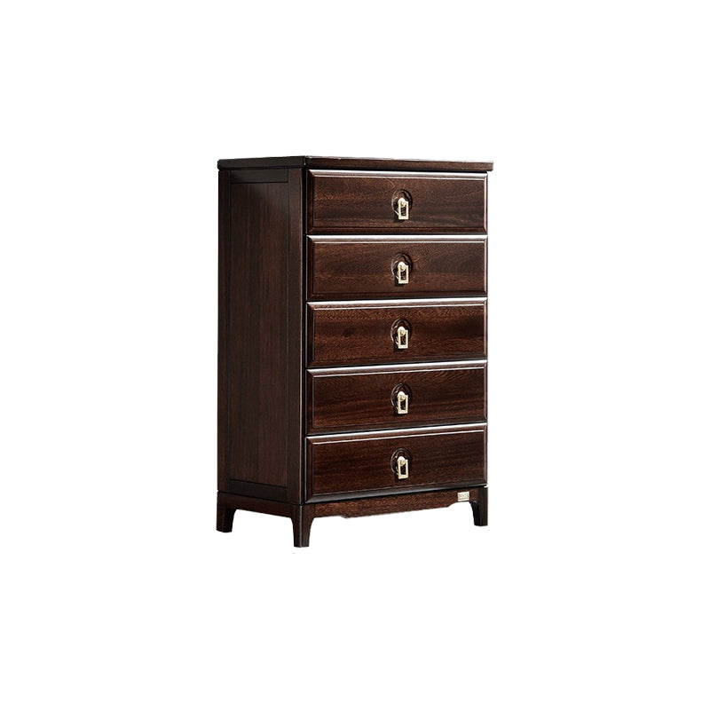 Mid-Century Modern Accent Chest Rectangle Brown Lacquered Wood Chest
