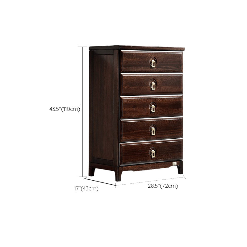 Mid-Century Modern Accent Chest Rectangle Brown Lacquered Wood Chest