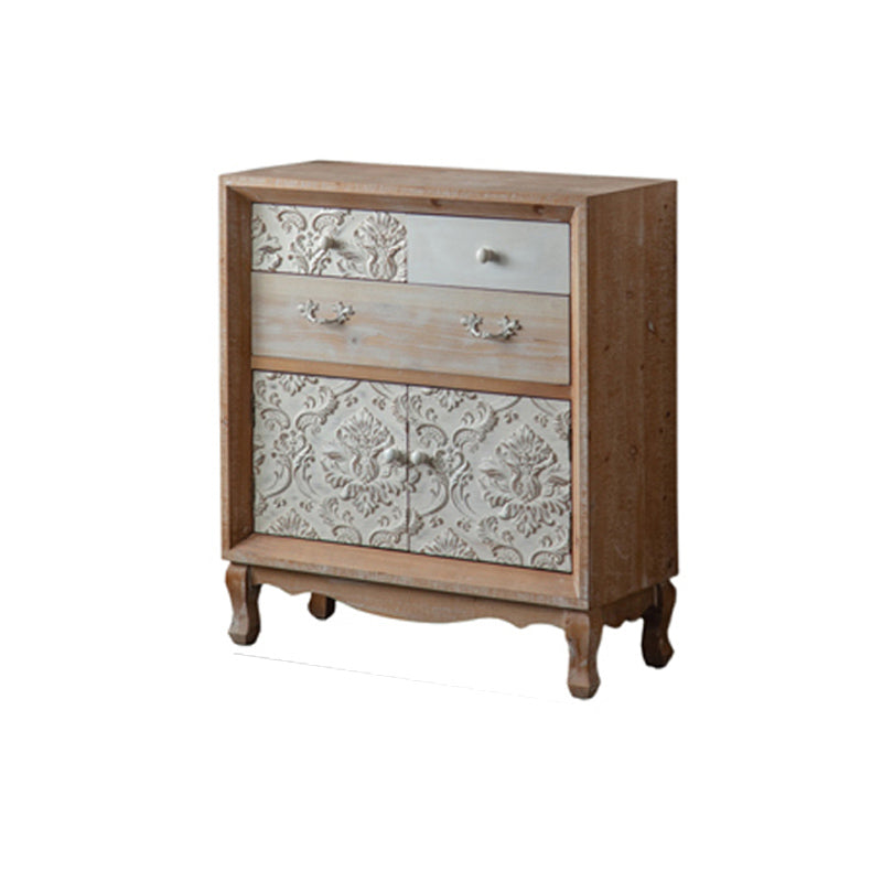 Industrial Espresso Accent Cabinet with Drawer Chest with Doors