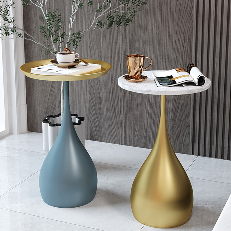Tray Top Round Side End Table Pedestal End Table for Living Room