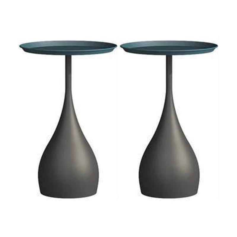 Tray Top Round Side End Table Pedestal End Table for Living Room