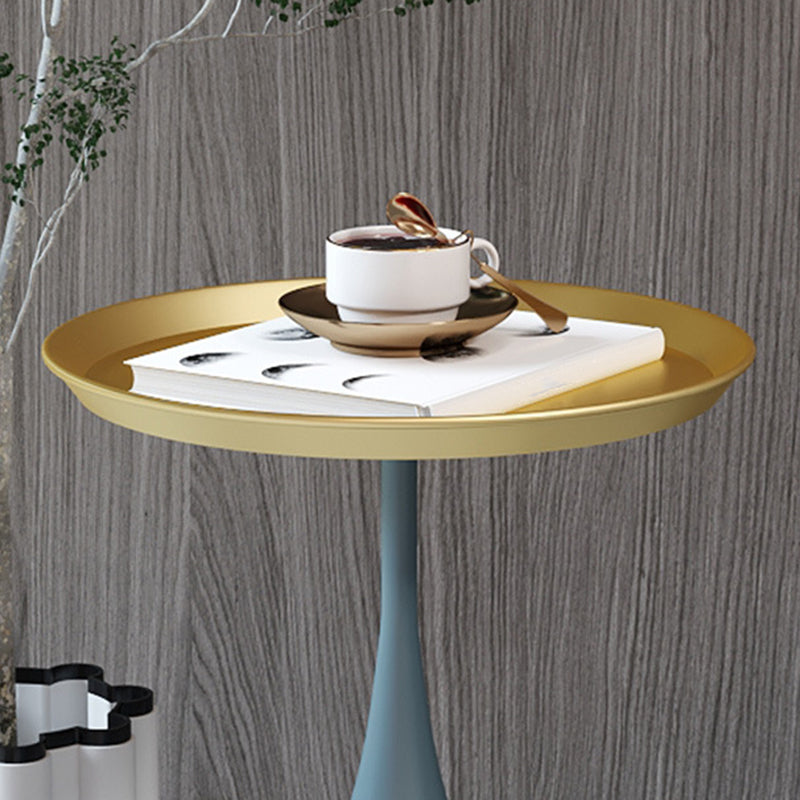 Tray Top Round Side End Table Pedestal End Table for Living Room