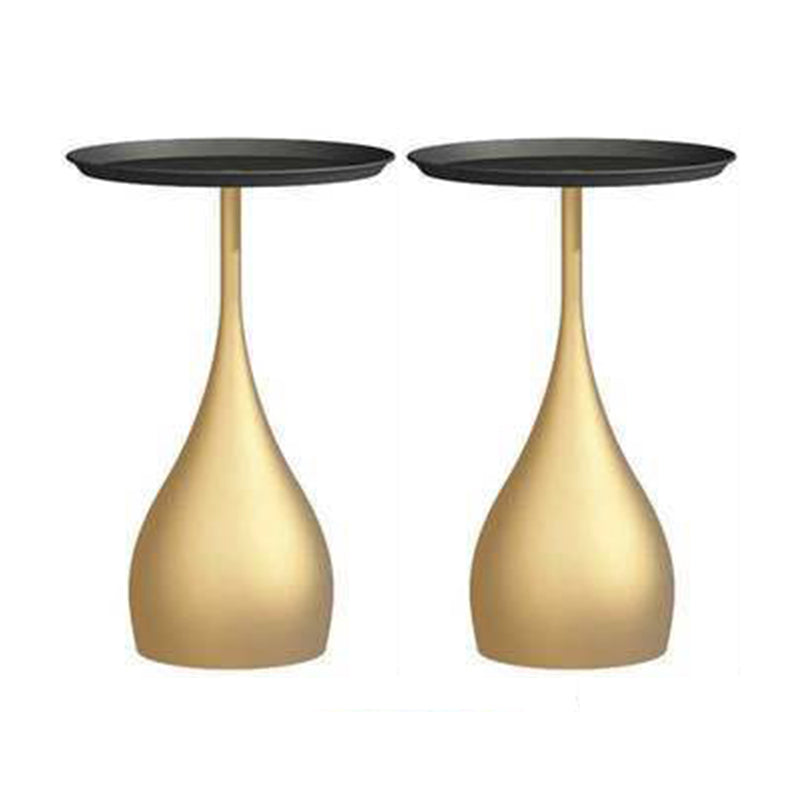 Tray Top Round Side End Table Pedestal End Table for Living Room