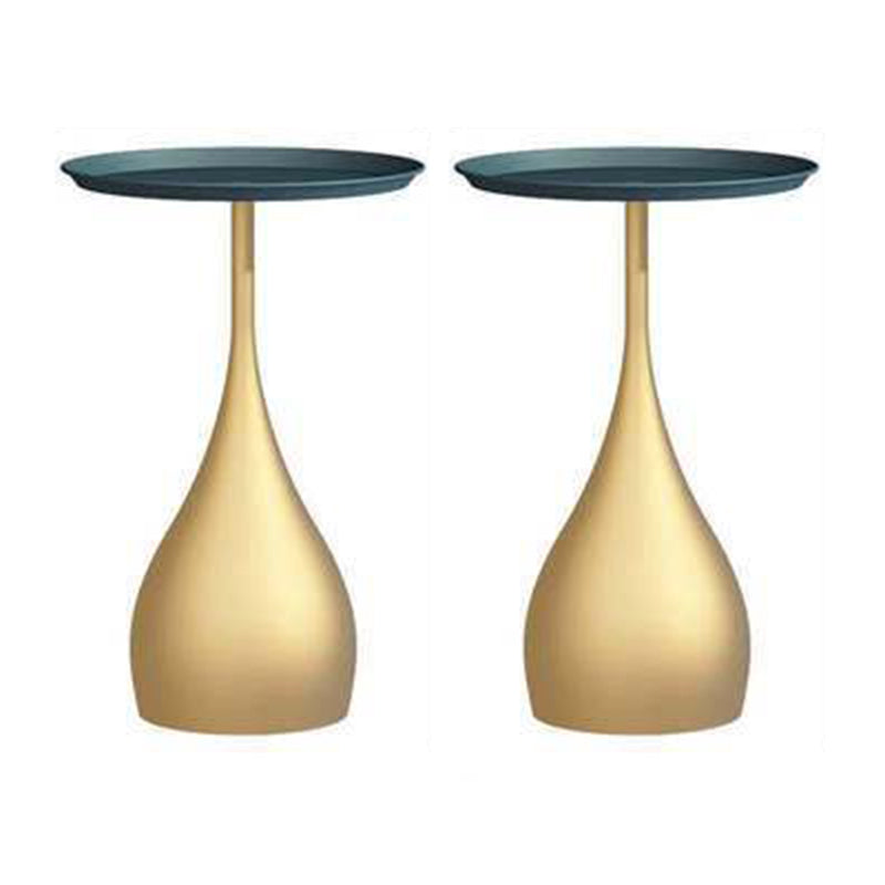 Tray Top Round Side End Table Pedestal End Table for Living Room