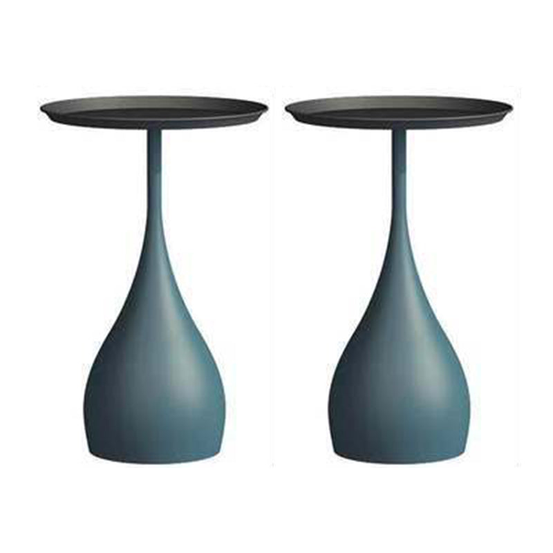 Tray Top Round Side End Table Pedestal End Table for Living Room