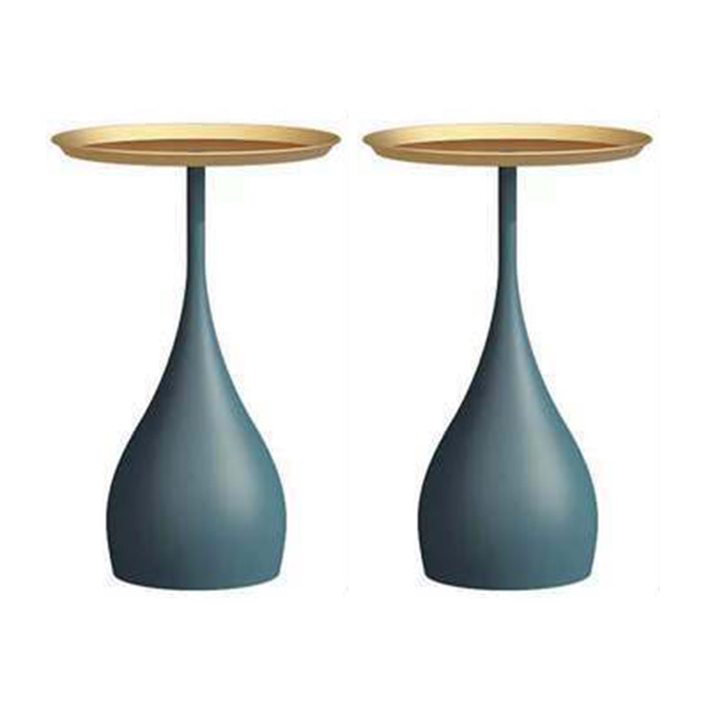 Tray Top Round Side End Table Pedestal End Table for Living Room