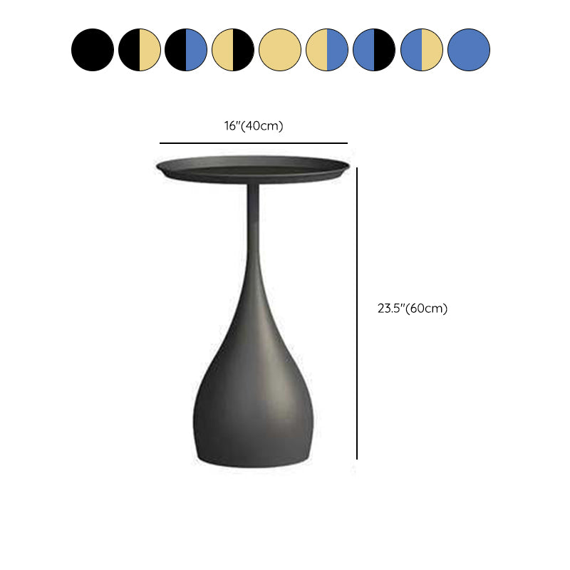 Tray Top Round Side End Table Pedestal End Table for Living Room