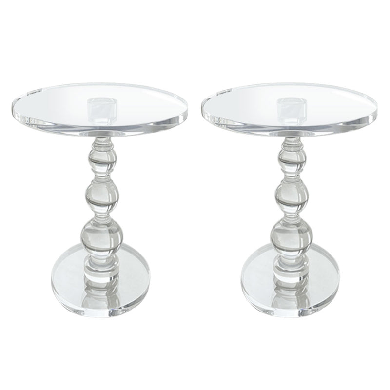 Plastic Round Side End Table Pedestal End Table for Living Room