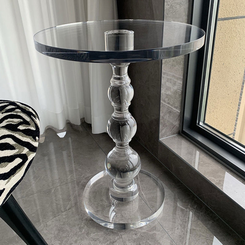Plastic Round Side End Table Pedestal End Table for Living Room