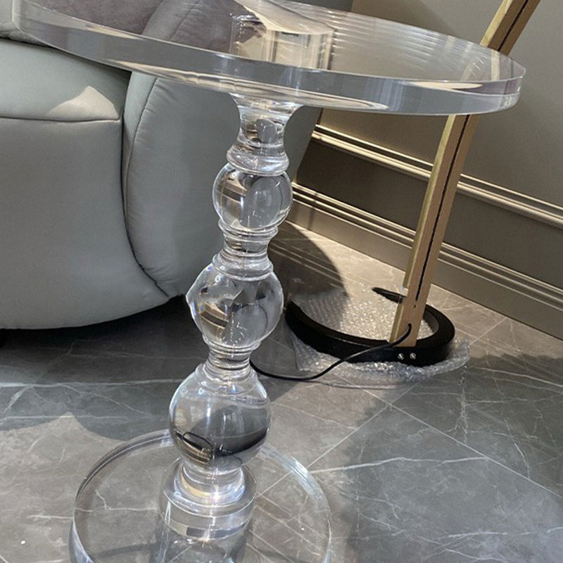 Plastic Round Side End Table Pedestal End Table for Living Room
