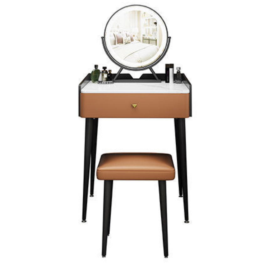 Contemporary Vanity With Drawer Solid Wood Mirror BedroomMakeup Vanity Set