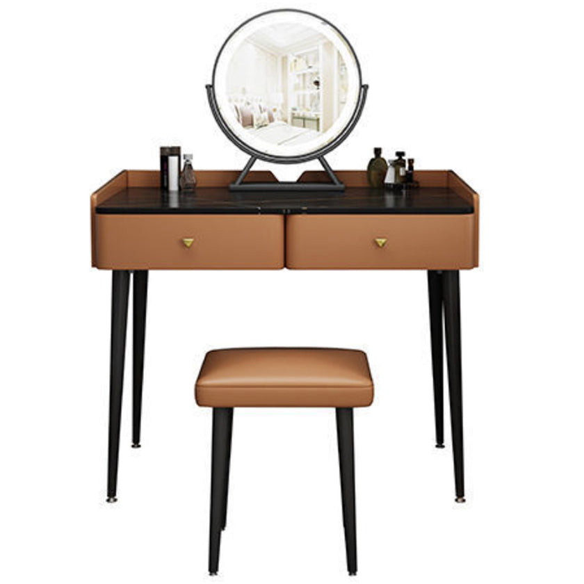Contemporary Vanity With Drawer Solid Wood Mirror BedroomMakeup Vanity Set