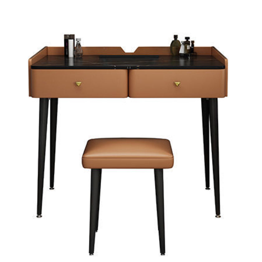 Contemporary Vanity With Drawer Solid Wood Mirror BedroomMakeup Vanity Set