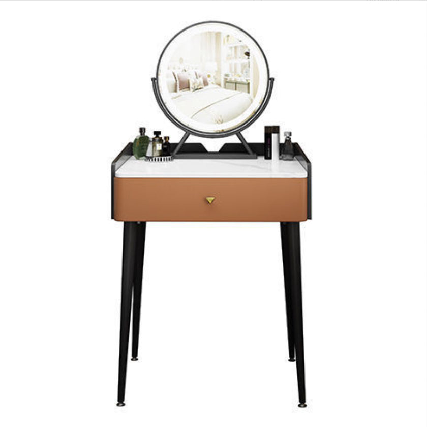 Contemporary Vanity With Drawer Solid Wood Mirror BedroomMakeup Vanity Set