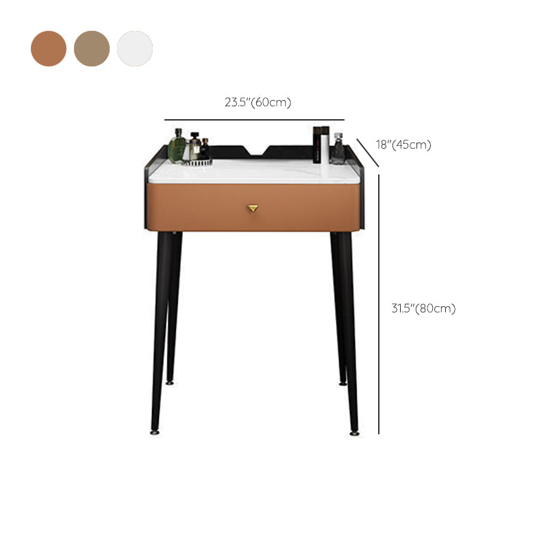 Contemporary Vanity With Drawer Solid Wood Mirror BedroomMakeup Vanity Set