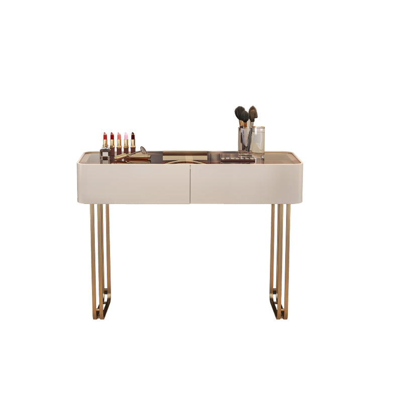 30.7" Height Makeup Table Solid Wood Vanity with Drawers Vanity Stool