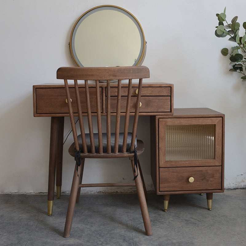 Rubberwood Dressing Table Solid Wood Make-up Vanity with Drawers
