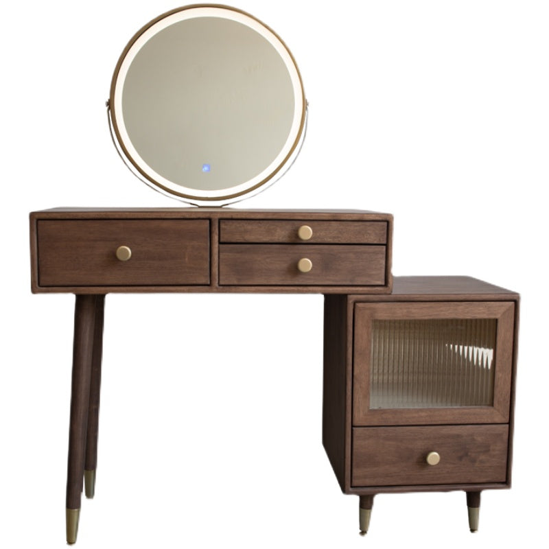 Rubberwood Dressing Table Solid Wood Make-up Vanity with Drawers