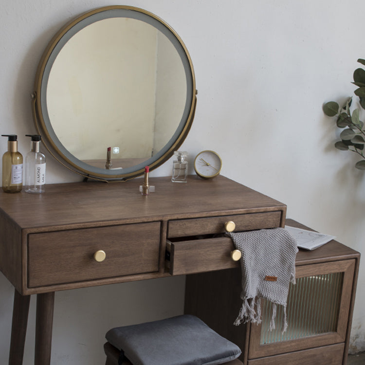 Rubberwood Dressing Table Solid Wood Make-up Vanity with Drawers