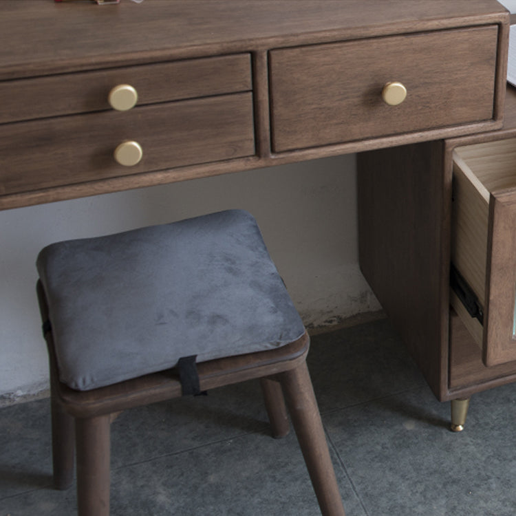 Rubberwood Dressing Table Solid Wood Make-up Vanity with Drawers