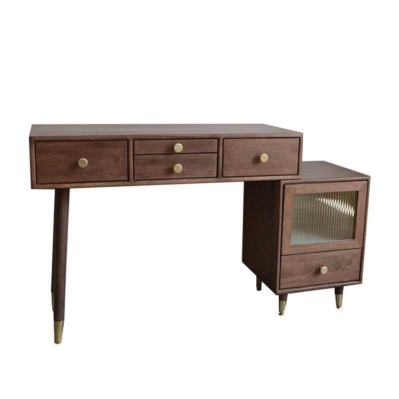 Rubberwood Dressing Table Solid Wood Make-up Vanity with Drawers