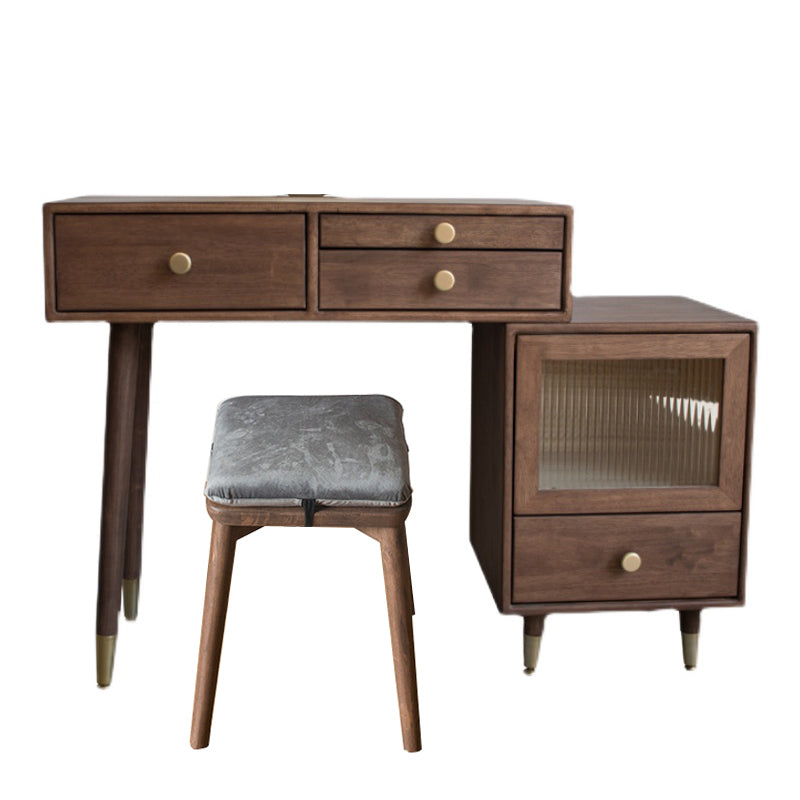 Rubberwood Dressing Table Solid Wood Make-up Vanity with Drawers