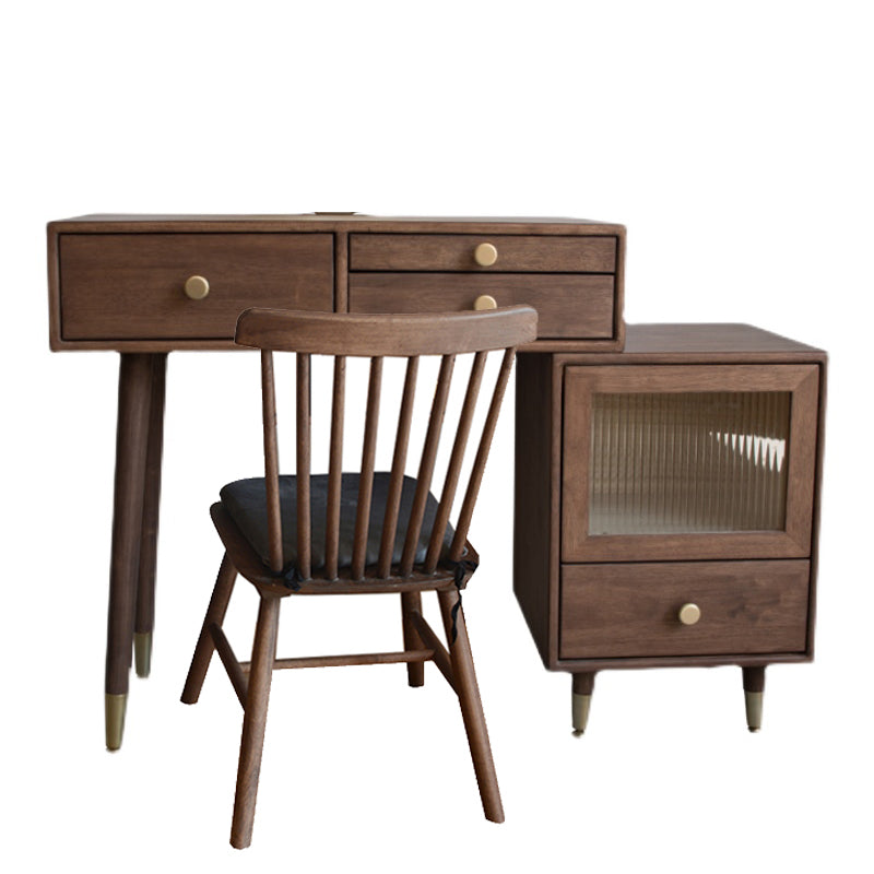 Rubberwood Dressing Table Solid Wood Make-up Vanity with Drawers