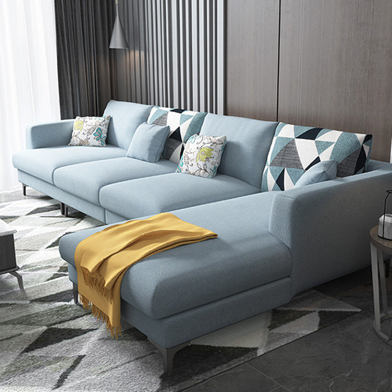 Scandinavian Fabric Living Room Seating Recessed Arm Pillows sofa