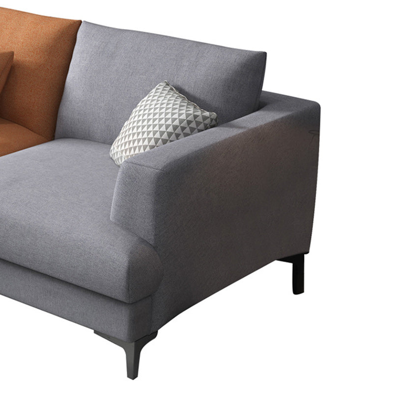 Scandinavian Fabric Living Room Seating Recessed Arm Pillows sofa