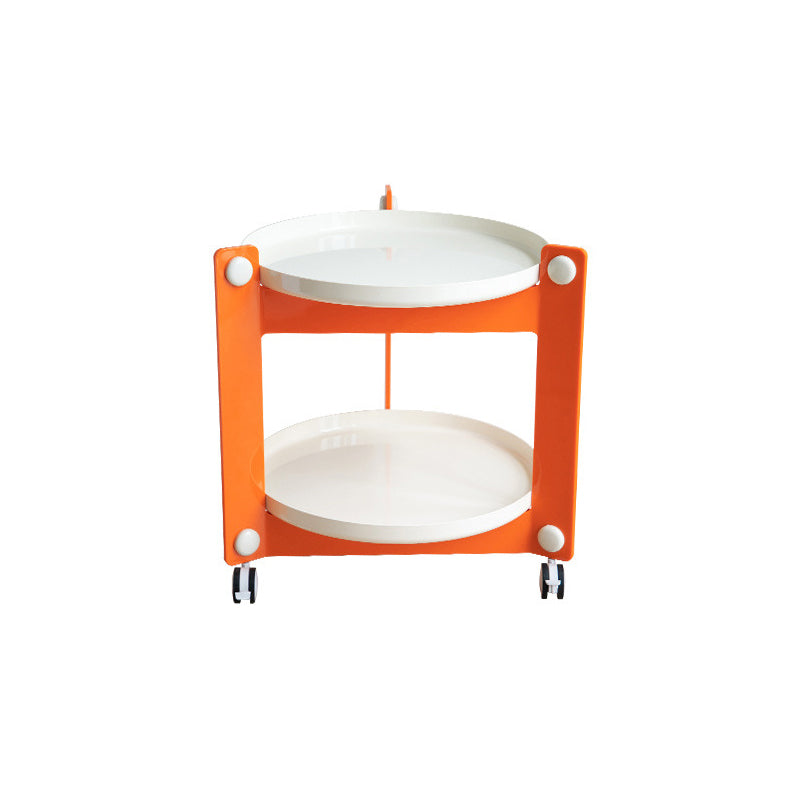Plastic Round Accent Side 25.59" Wide Table Corner Table with Wheel
