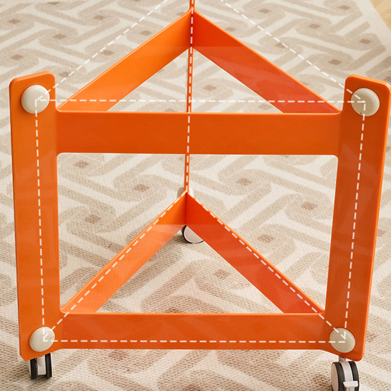 Plastic Round Accent Side 25.59" Wide Table Corner Table with Wheel