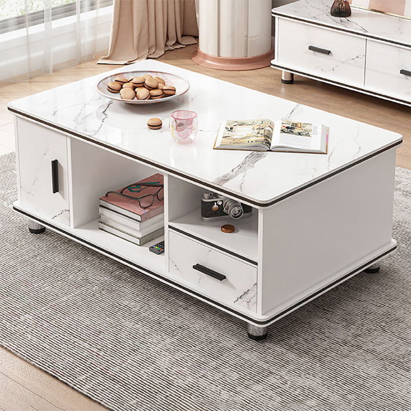 Artificial Wood Coffee or End Table Rectangular Coffee Table with Storage