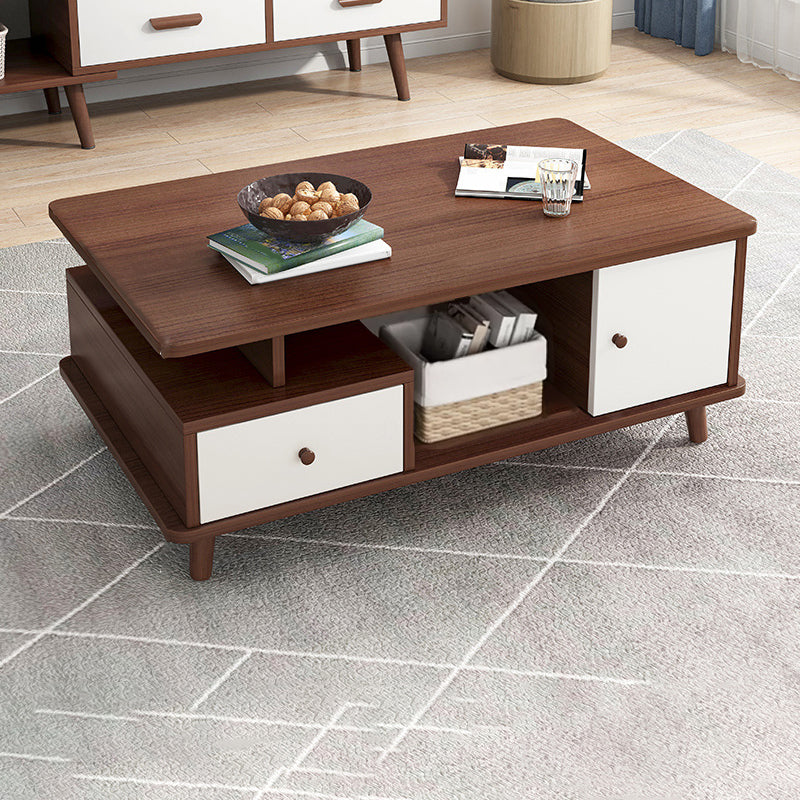 Artificial Wood Coffee or End Table Rectangular Coffee Table with Storage